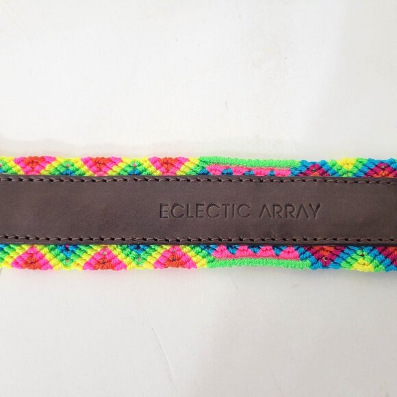 Eclectic Array Handwoven Multicolor Belt With Leather Accents - Picture 4 of 6